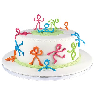 stick figure themed cakes