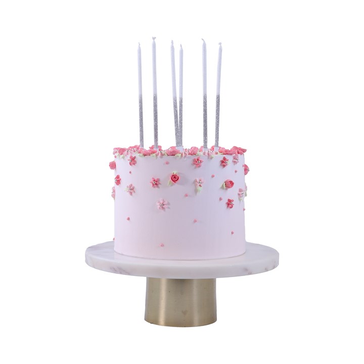A chocolate birthday cake with lots of candles - Stock Photo - Dissolve